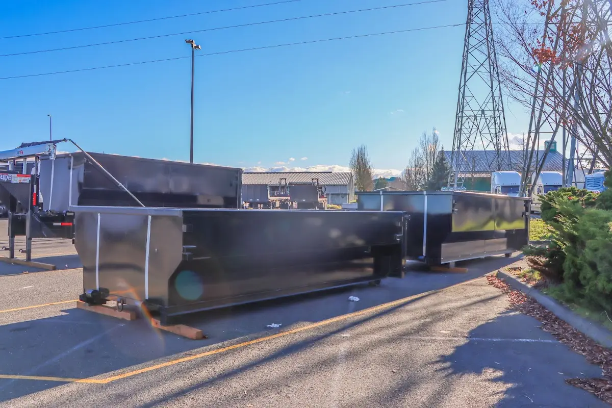 Roll-off dumpster ready for waste disposal at job site for Yard Waste Dumpster Rental in Kennett